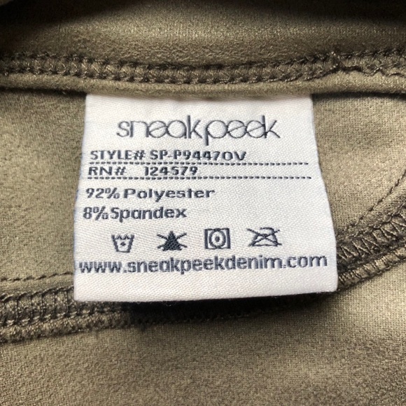 Sneak peak faux suede legging pants in olive green. Size S - Picture 7 of 8
